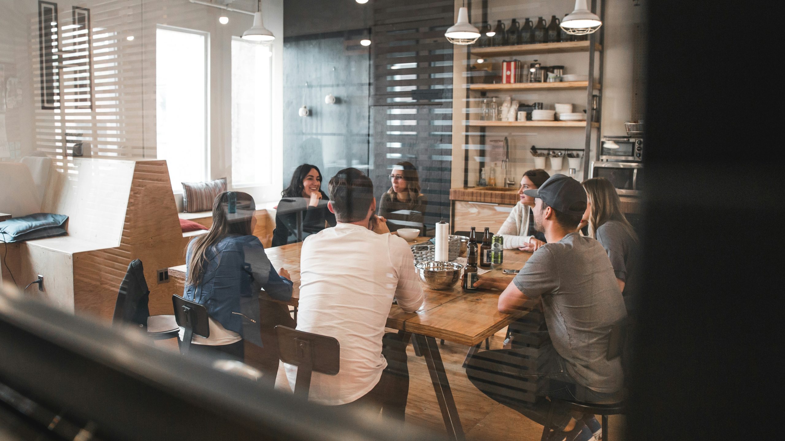 A meeting undergoing.